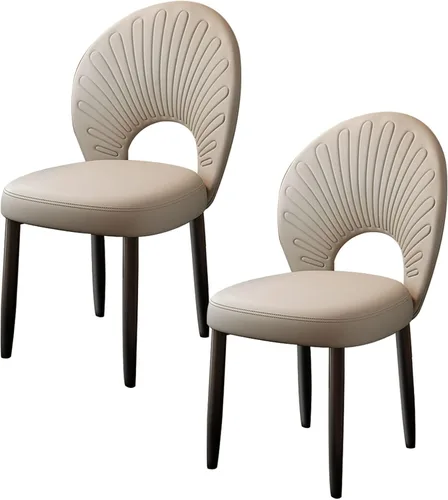 Vista 34 de JKGHK Dining Chairs, Leather Kitchen Chairs, Upholstered Armless Dining Room Chair, Accent Living Room Side Chair with High Backrest, for Cafe Black