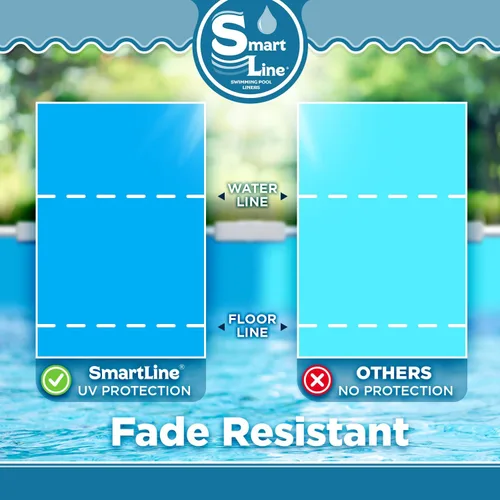 Vista 4 de Smartline Revestimiento redondo para piscina de 18 pies Azul sólido