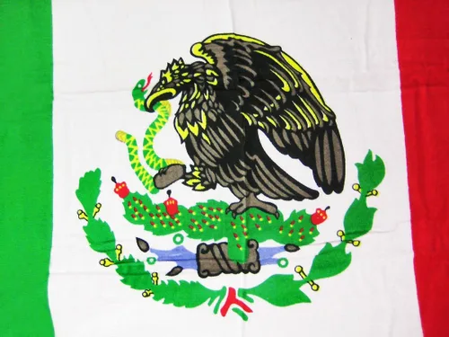 Vista 2 de Toalla de playa de rizo con bandera mexicana 60 x 30 México