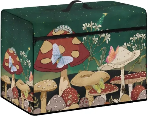Vista 27 de Funda para máquina de coser de flores hippie grande, cubierta antipolvo, protección de fácil limpieza para máquina de coser, resistente a las Flor