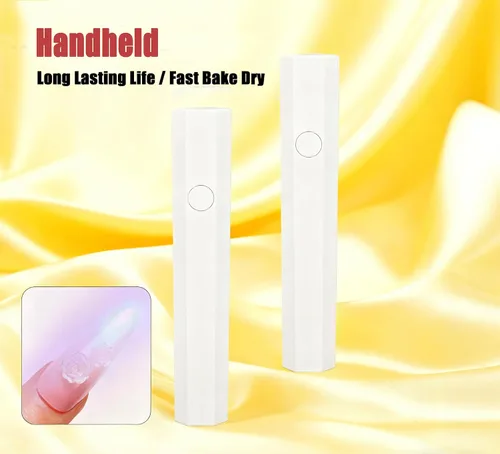 Vista 6 de Luz UV de mano para uñas de gel, lámpara de uñas de secado rápido de aumento 5X con cubierta protectora, secadora de uñas LED recargable portátil