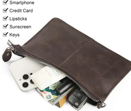 Vista 3 de Belfen Pequeñas bolsas cruzadas para mujer, cartera de cuero para teléfono celular, bolsos
