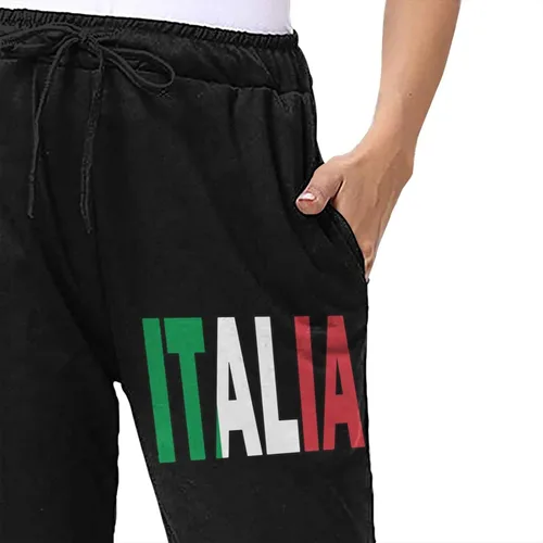 Vista 2 de CXCPLXK - Pantalones deportivos casuales de yoga con la bandera de Italia para mujer, pantalones deportivos de entrenamiento con cintura elástica