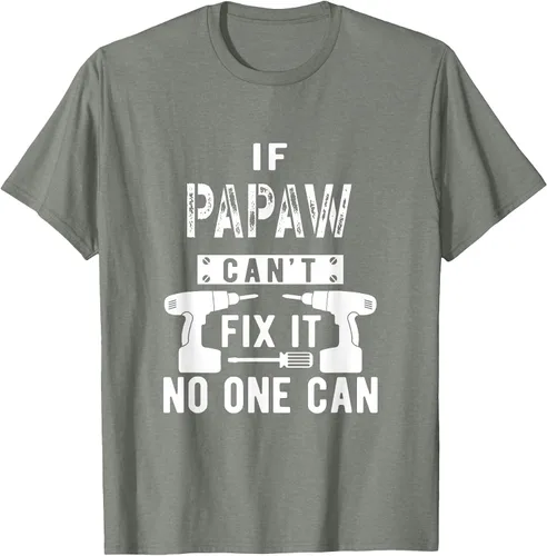 Vista 31 de If Papaw Can't Fix It No One Can Grandpa T-Shirt Asphalt Grey