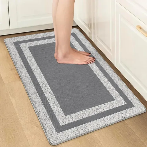 Vista 17 de Tapetes antifatiga para suelo de cocina, tapetes acolchados antifatiga de cocina de 17.3 x 27.5 pulgadas, impermeables, antideslizantes, de pie