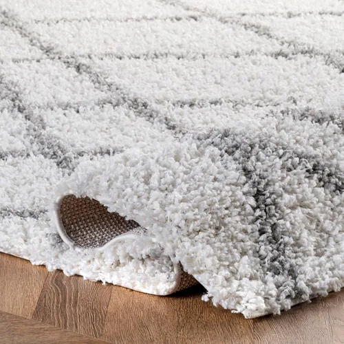 Vista 6 de Alfombra de interior nuLOOM Hunter, Polipropileno, Blanco Marroquí