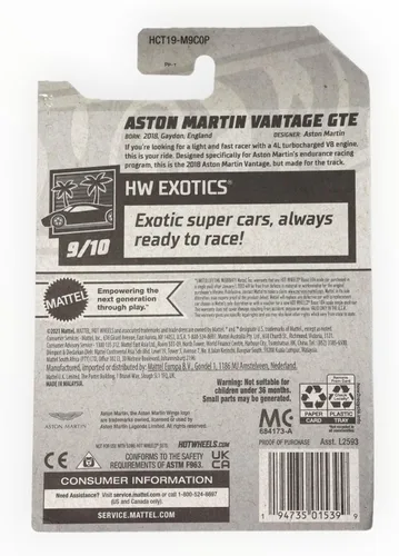 Vista 2 de Hot Wheels 2022 - Aston Martin Vantage GTE - HW Exotics 9/10 - 238/250 - Mint/NrMint - Envíos de burbujas envueltas en una caja