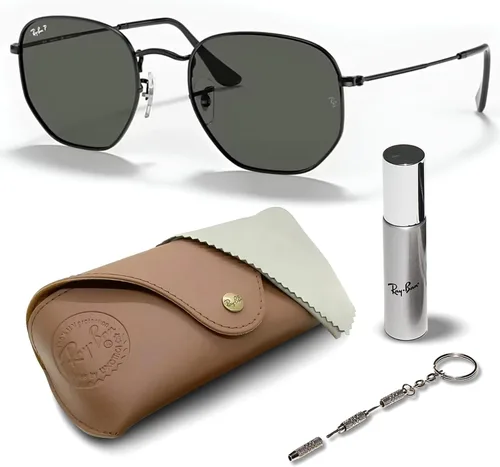 Vista 33 de Ray-Ban RB3548N Lentes planas hexagonales, gafas de sol cuadradas y redondas con kit oficial de gafas