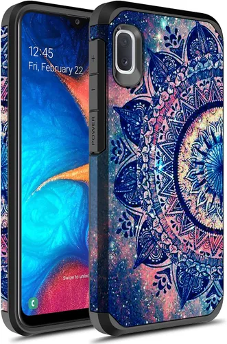 Vista 6 de Rosebono - Funda compatible con Samsung Galaxy A70, delgada híbrida de doble capa a prueba de golpes, cubierta dura a prueba de golpes, linda funda