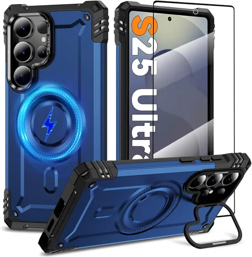 Vista 32 de Funda magnética para Samsung Galaxy S25+ Plus/Galaxy S24+ Plus [Soporte de anillo de cámara integrado] [Protector de pantalla]
