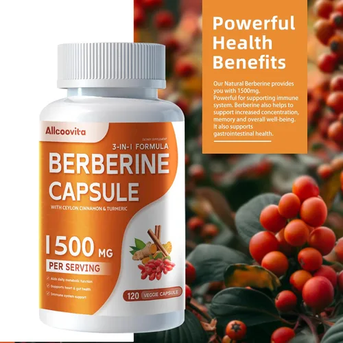 Vista 5 de Allcoovita Suplemento de berberina – Berberina 1500 mg por porción, 120 cápsulas – Berberina HCI – Berberina Plus – Plus Pure True Ceilán canela