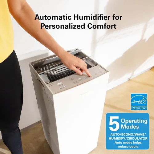 Vista 5 de Daikin Paquete de purificador de aire de habitación, purificador de aire HEPA con prefiltro, filtro de luz LED de carbono y UVC, cero ozono