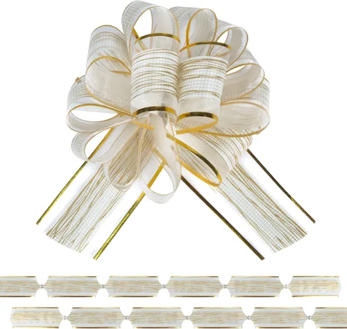 Vista 11 de Paquete de 12 lazos grandes de 6 pulgadas para envolver regalos, lazos de cinta para cestas de regalo de boda, lazos de envoltura de regalo