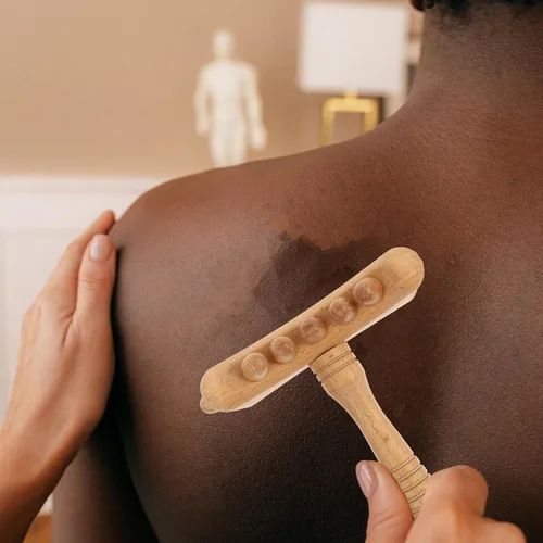 Vista 2 de Beech Guasha Stick for Body Scraping Massage Portable Multi-Functional Massager for Shoulder Neck Back Relief Enhances and Skin Absorption for Adults