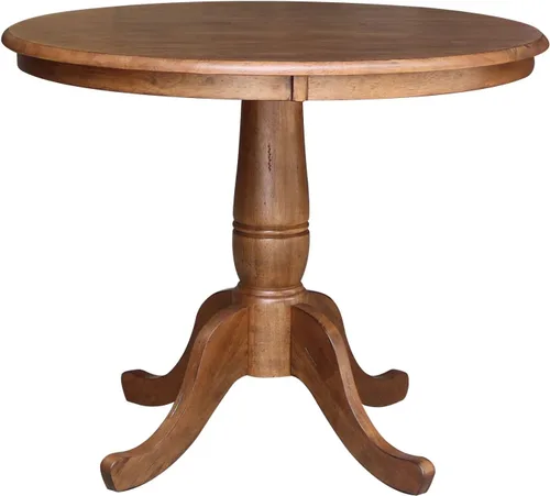 Vista 10 de Whitewood Industries International Concepts Mesa de pedestal redonda Pecan Nuez pacana
