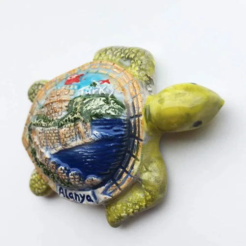 Vista 4 de 3D tortuga Alanya pavo refrigerador imán nevera recuerdos turísticos cerámica artesanía pegatinas magnéticas hogar cocina decoración viaje regalo