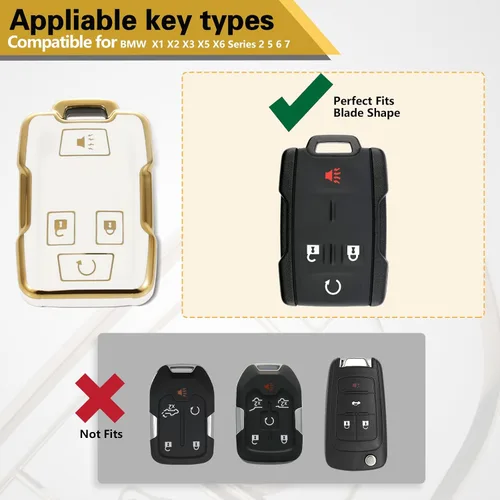 Vista 5 de GM-B2-Key Fob Cover Cuerda trenzada/borde dorado