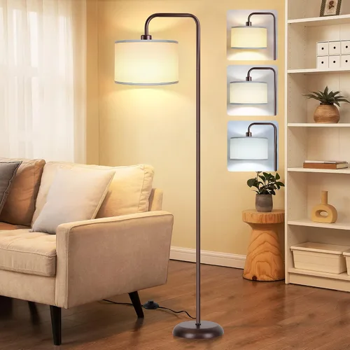 Vista 12 de [Actualizada] Lámpara de pie LED para sala de estar, lámpara de pie de 3 temperaturas de color con interruptor de pie, lámpara de pie moderna alta