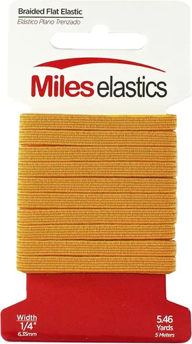 Vista 5 de Miles - Elástico plano trenzado, elástico, fuerte elástico, costura elástica, 1/4 pulgadas (0.250 in) por 5,46 yardas (16.4 ft), fuerte elástico