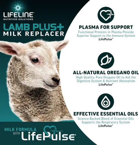 Vista 6 de ANNUSO LIFELINE Lamb Plus+ - Reemplazo de leche, bolsa de 6 libras, 23% de proteína y 30% de grasa, mejorado con LifePulse para mayor apoyo, fomenta