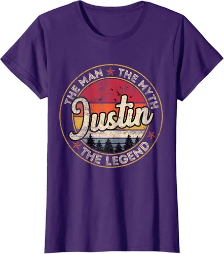 Vista 12 de Justin The Man The Myth The Legend - Camiseta personalizada con nombre, Negro