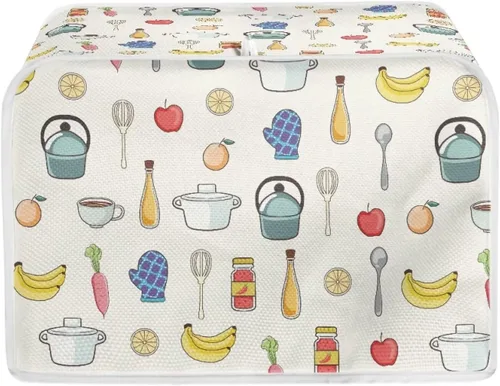 Vista 43 de chaqlin Cubierta para tostadora con estampado de chocolate, 2 rebanadas, resistente a las manchas, cubierta para horno de pan de diseño divertido