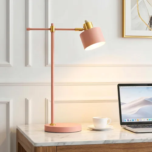 Vista 14 de OYEARS Lámpara de escritorio moderna de 22.2 pulgadas, lámpara de mesa de metal con bombilla LED, lámparas de lectura ajustables para sala de estar