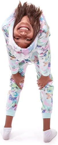 Vista 2 de Sleep On It Pijama para niñas con capucha de personaje, pijama con cremallera frontal para niñas