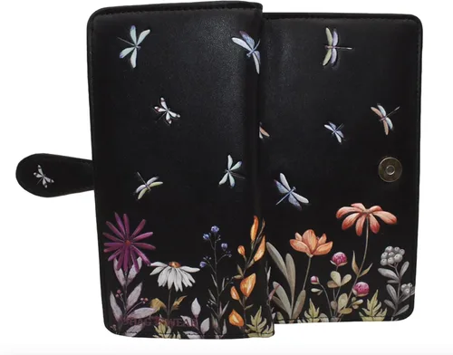Vista 17 de Shag Wear Bumblebee Garden Large Wallet 7" Blue Bumblebee Garden Blue