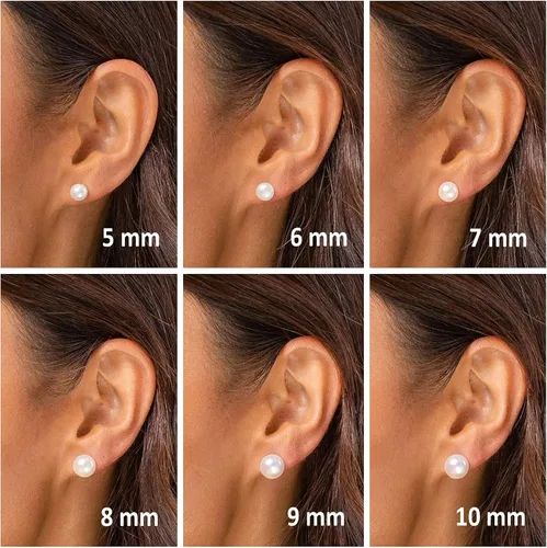 Vista 3 de PAVOI 14K Gold Plated Freshwater Cultured Pearl Stud Earrings for Women