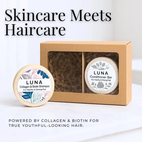 Vista 6 de Nature Skin Shop Luna - Barra de champú fortalecedora de colágeno y biotina, champú sólido voluminizador para cabello fino, adelgazamiento y débil