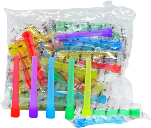 Vista 8 de 100 puntas desechables para cachimba, puntas de boca de shisha de plástico multicolor de grado alimenticio, boquillas de cachimba envueltas