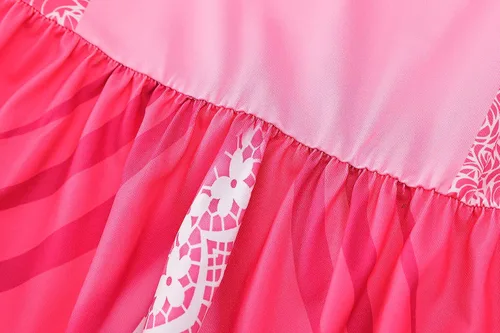Vista 5 de Vestido de princesa para niñas, disfraz de durazno, vestido casual de verano para niños pequeños