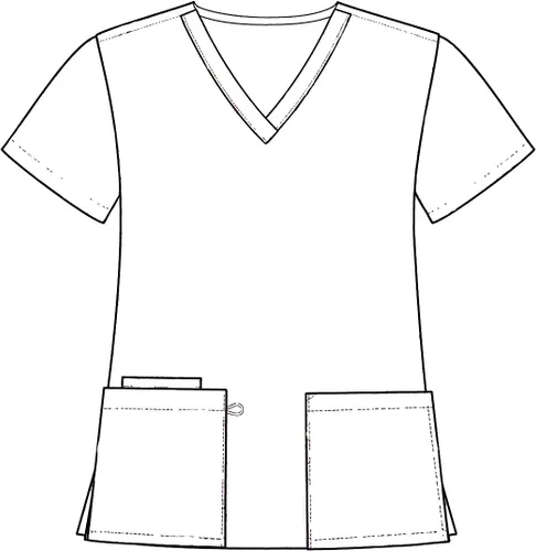Vista 4 de Green Town Scrubs for Women V-Neck Scrub Top - Ombre Prints, 3 Pockets, Easy Care Uniforms