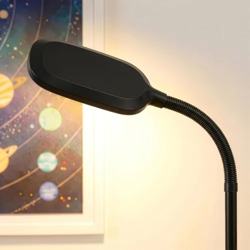 Vista 9 de Brightech Litespan - Lámpara de Pie LED Brillante para Lectura Sobre Silla, Manualidades y Lectura, Luz de Esteticista para Extensiones de Pestañas