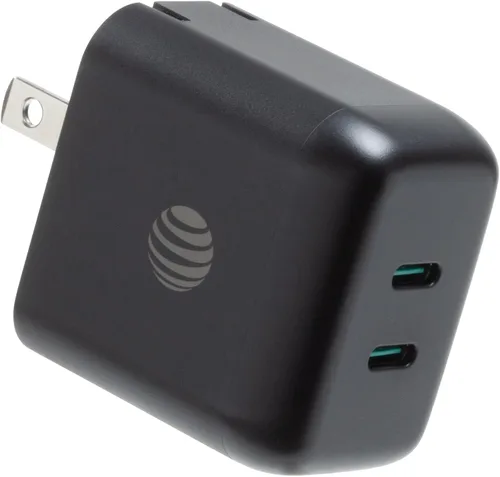 Vista 12 de AT&T Cargador de pared USB-C Adaptador de corriente de carga rápida, puntas plegables para viajes, compatible con iPhone, iPad, Samsung Galaxy 20W