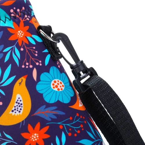 Vista 3 de AMARY - Bolsa de transporte de neopreno para botella de agua, con correa ajustable para el hombro, cubierta aislada para botellas de acero Aves