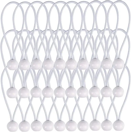 Vista 8 de AOPRIE Paquete de 30 bolas elásticas de 6 pulgadas de color blanco, resistentes a la intemperie, correas de amarre resistentes a la intemperie