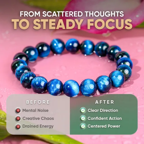 Vista 17 de Conscious Items Pulseras espirituales para mujeres y hombres, pulsera de cristal curativo con piedras naturales para meditación, alineación