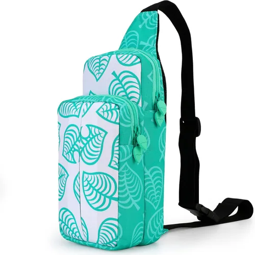 Vista 7 de Owngen Bonita bolsa de viaje para Nintendo SwitchOLEDLite para Animal Crossing Crossbody Sling Mochila de almacenamiento para NS Consolo base