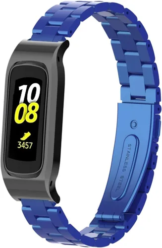Vista 13 de Correa de reloj de metal compatible con Samsung Galaxy Fit2 SM-R220 de acero inoxidable con marco protector de caja de repuesto para Fit 2 SM-R220