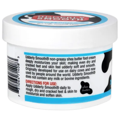 Vista 3 de UDDERLY SMOOTH Crema para pies con manteca de karité, ligeramente perfumada, tarro de 8 onzas