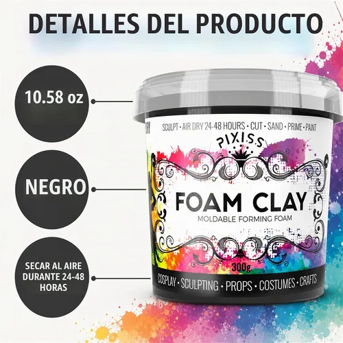 Vista 4 de Arcilla de espuma para modelar de espuma seca al aire – Arcilla suave para cosplay para añadir slime, arcilla de moldeo para esculpir con espuma