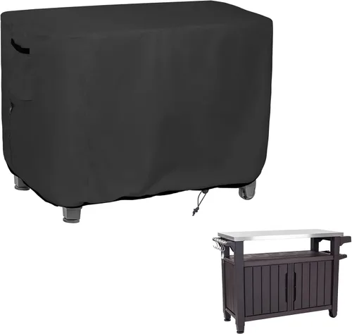 Vista 8 de Keter Unity XL - Funda para mesa portátil de 52 pulgadas, impermeable, resistente a la intemperie, para barbacoa, parrilla, 54 pulgadas de largo x