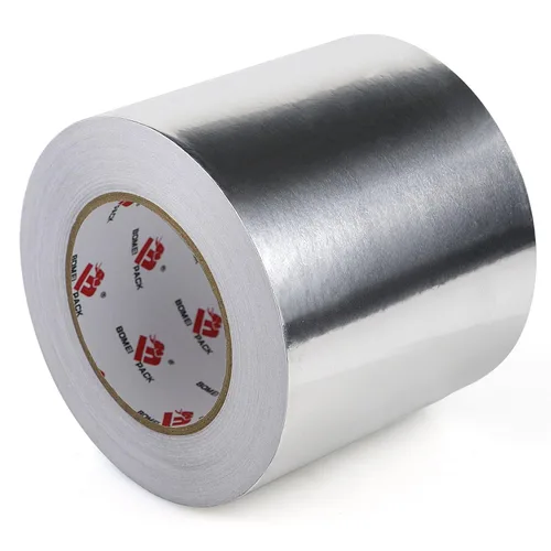 Vista 10 de BOMEI PACK Cinta de lámina de aluminio, cinta de conducto de metal resistente, cinta plateada de alta temperatura, perfecta para sellar y reparar