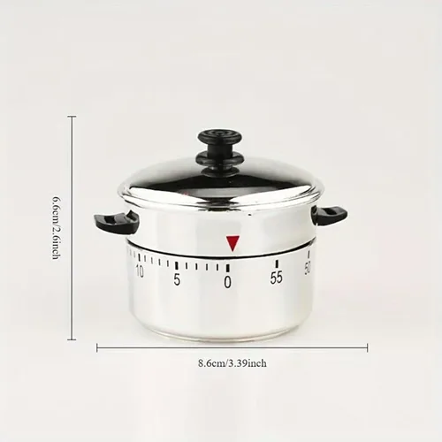 Vista 2 de Temporizador de cocina mecánico para cocinar, temporizadores manuales de 60 minutos con alarma fuerte, no requiere baterías, ideal para alimentos