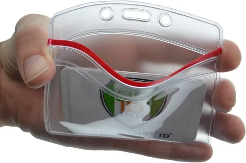 Vista 2 de Paquete de 5 portatarjetas de alta resistencia horizontal con cremallera resellable - Plástico transparente impermeable protector de tarjetas