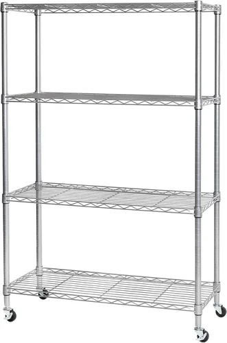 Vista 10 de Seville Classics Unidad de Almacenamiento de Estantería de Alambre de Acero Sólido con Estantes Ajustables, Estante Organizador, para el Hogar, Negro