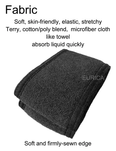 Vista 3 de EUICAE Diadema de spa, paquete de 5 toallas negras para la cabeza, antideslizantes, elásticas, lavables para maquillaje, lavado facial, tratamiento
