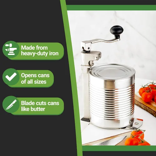 Vista 11 de Abrelatas comercial Abrelatas manual de hierro inoxidable resistente para montaje en superficie para cocina comercial